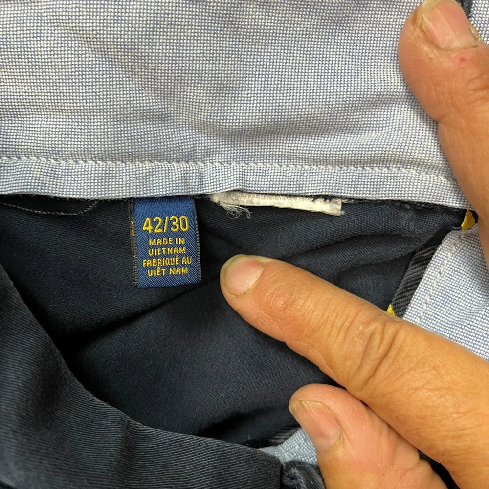 Polo Ralph Lauren Pants Mens 42x30 Navy Blue‎ Chino Stretch Straight Fit Twill